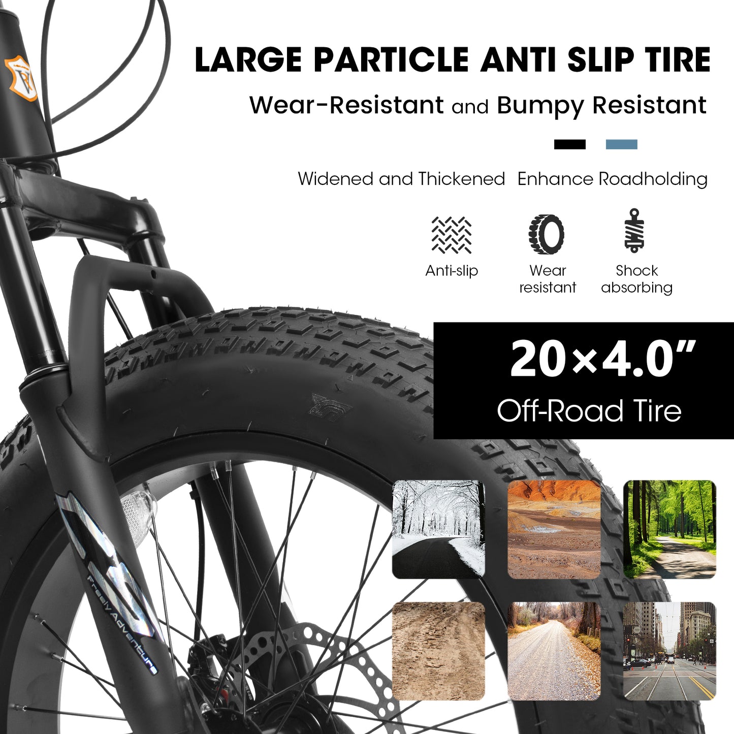 20 Inch Fat Tire Mountain Bike - 7 Speed, Dual Disc Brakes