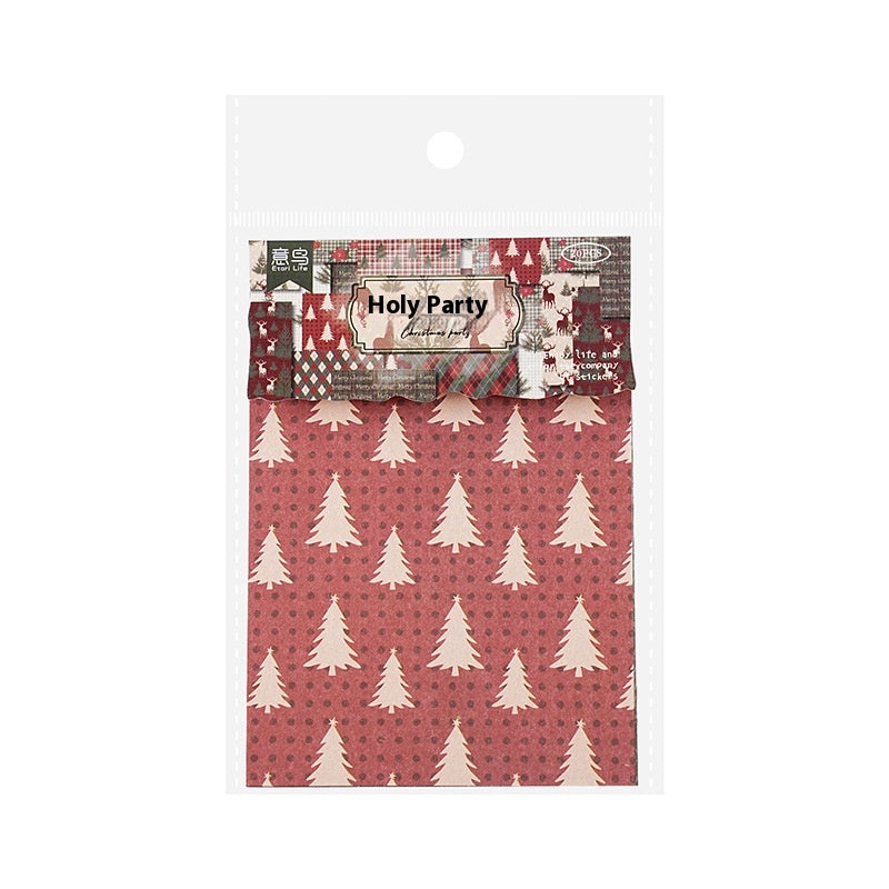 Retro Decorative Paper Sheets for Festive & Holiday Crafts - 20 Pack