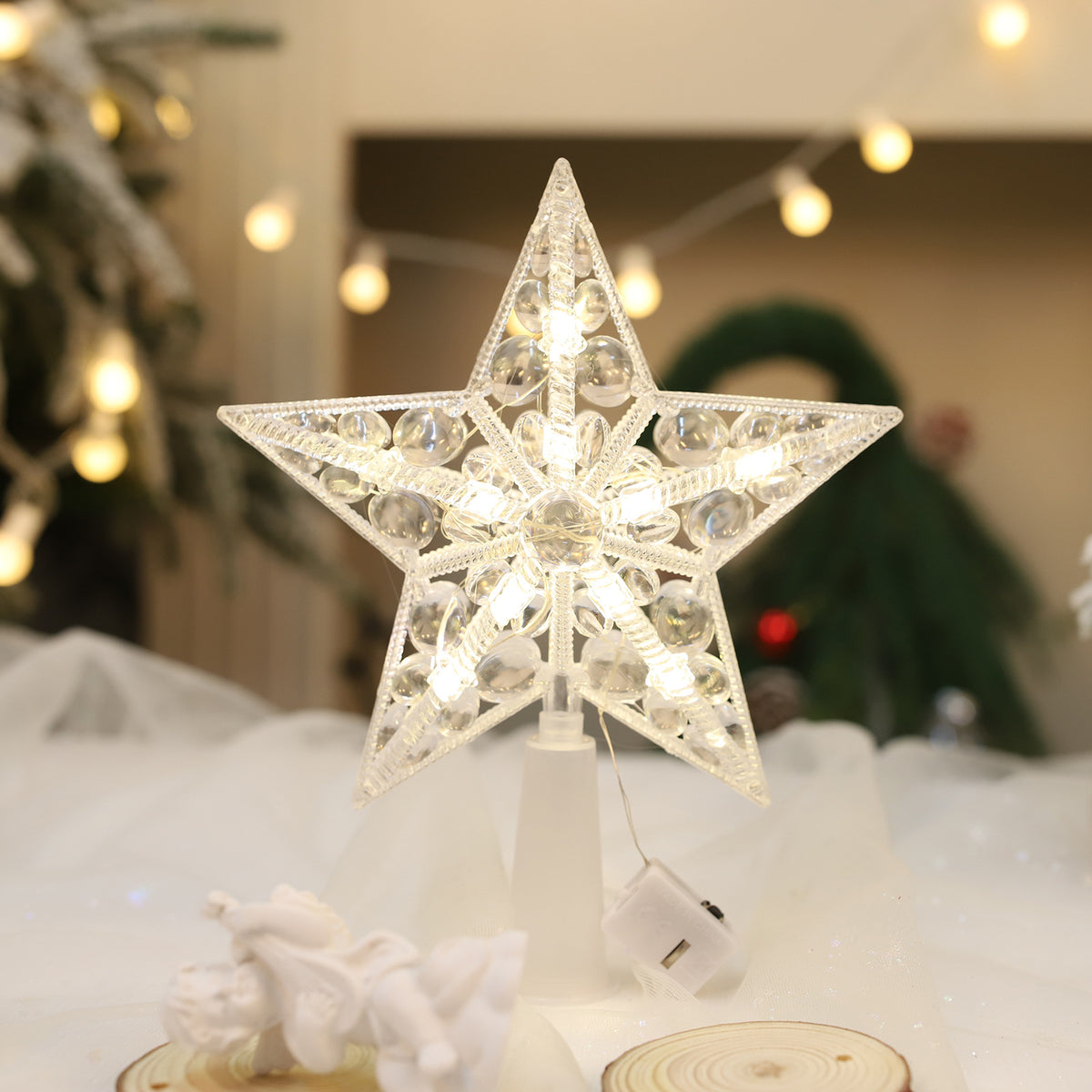 Christmas Tree Topper Star Luminous Light with Multiple Color Options