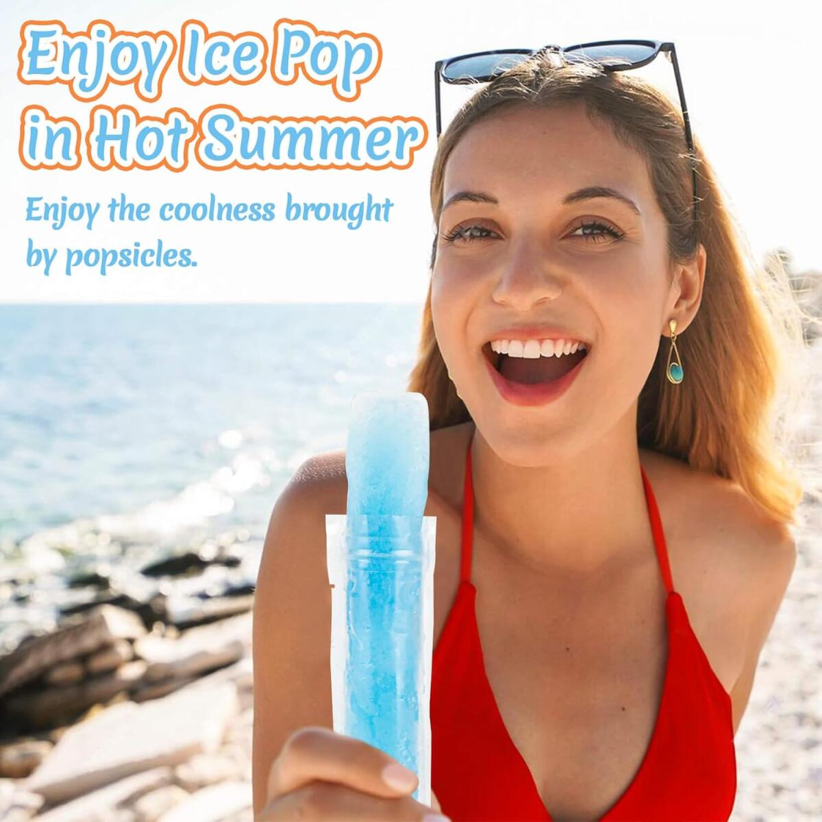320 Popsicle Bags with 2 Orange Funnels - Ice Pop Pouch Set