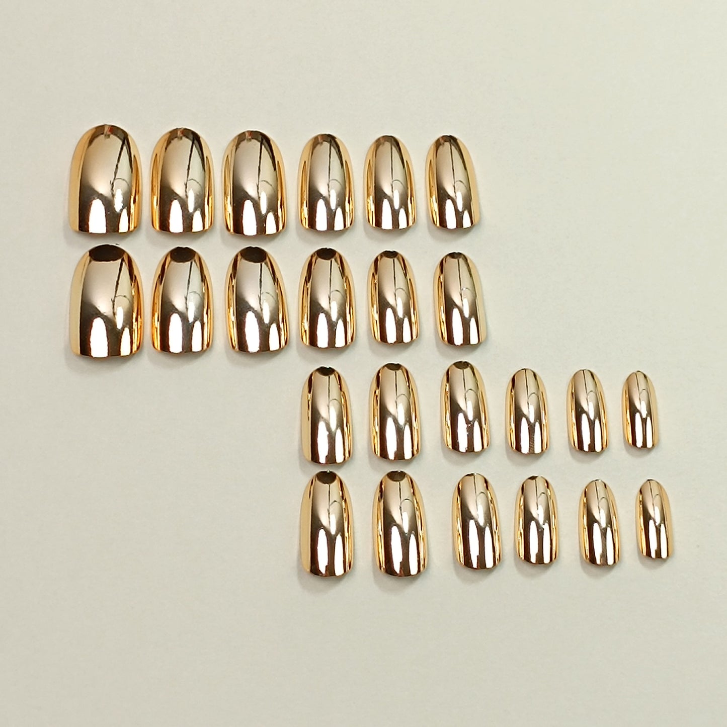 Gold Electroplated Fake Nails Set - Wearable Removable Nail Art