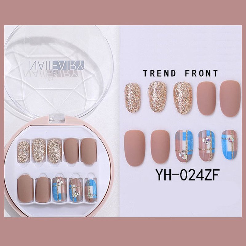 Short Press-On Nails Kit, 30 Pieces Waterproof Removable Manicure