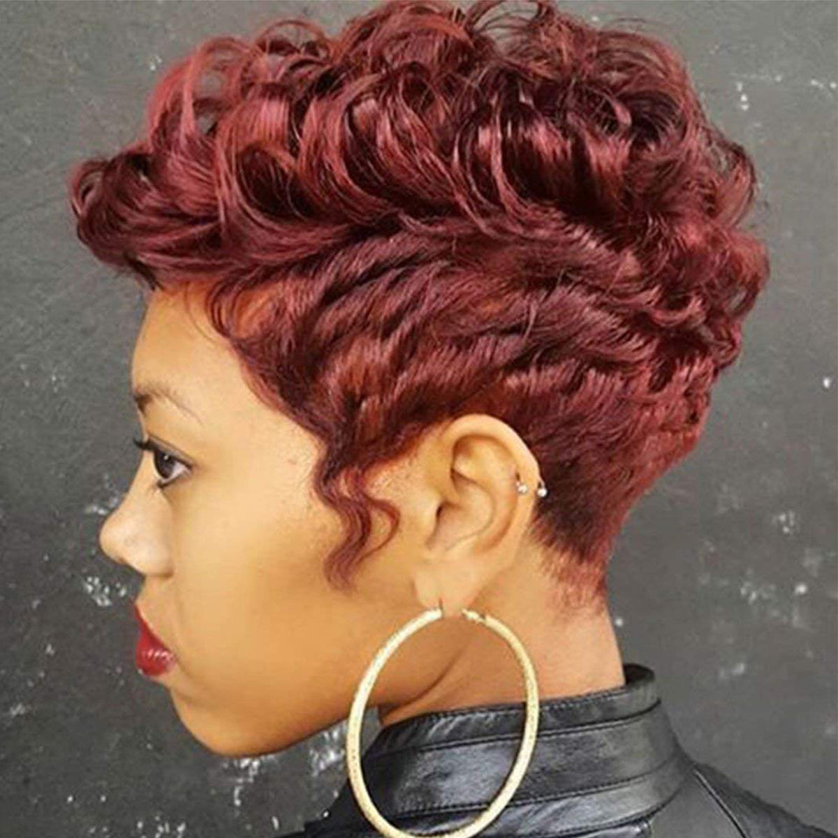 Short Curly Hair Wig - Synthetic Fiber
