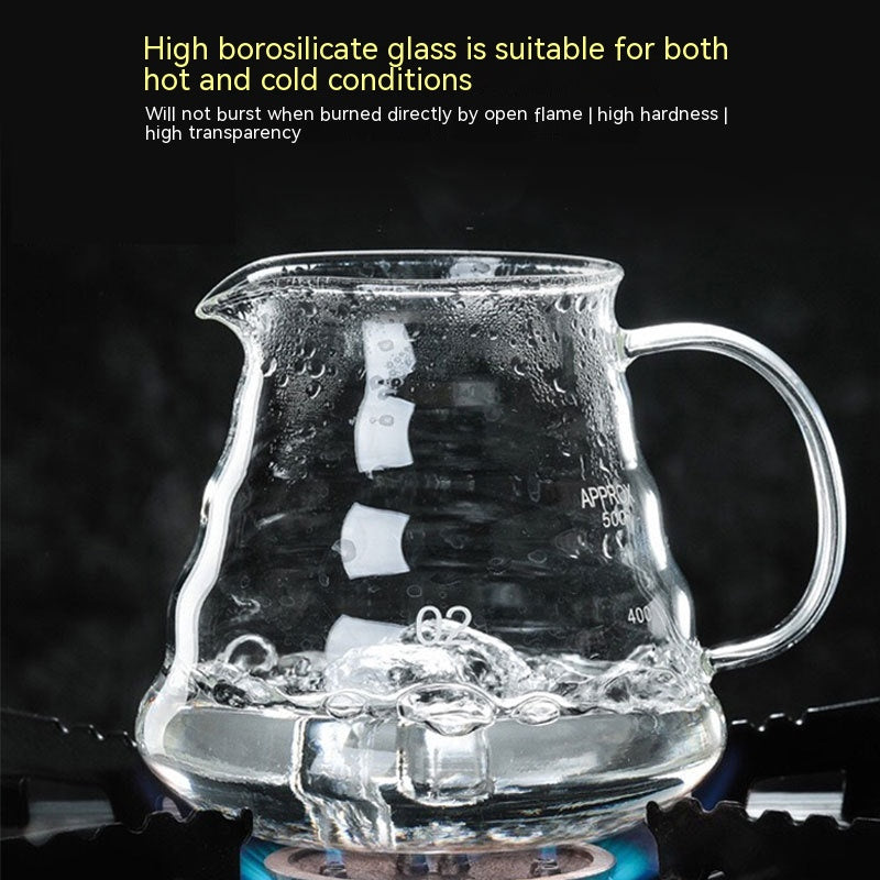 Glass Coffee Pot with Filter and Cloud Design - Handmade Kitchen Accessory
