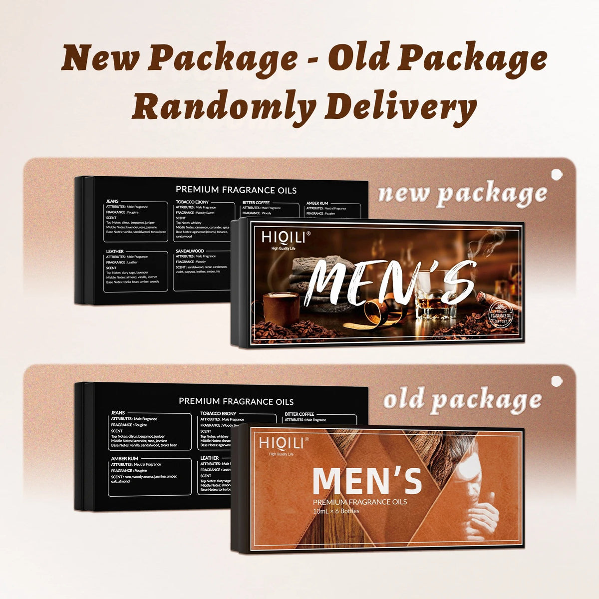 Men's Aromatherapy Essential Oil Set - 6x10ML Pure Plant Fragrance