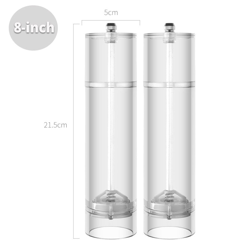 Acrylic Spice Grinder Cylindrical Transparent Kitchen Tool - 5/6/8 Inch Variants