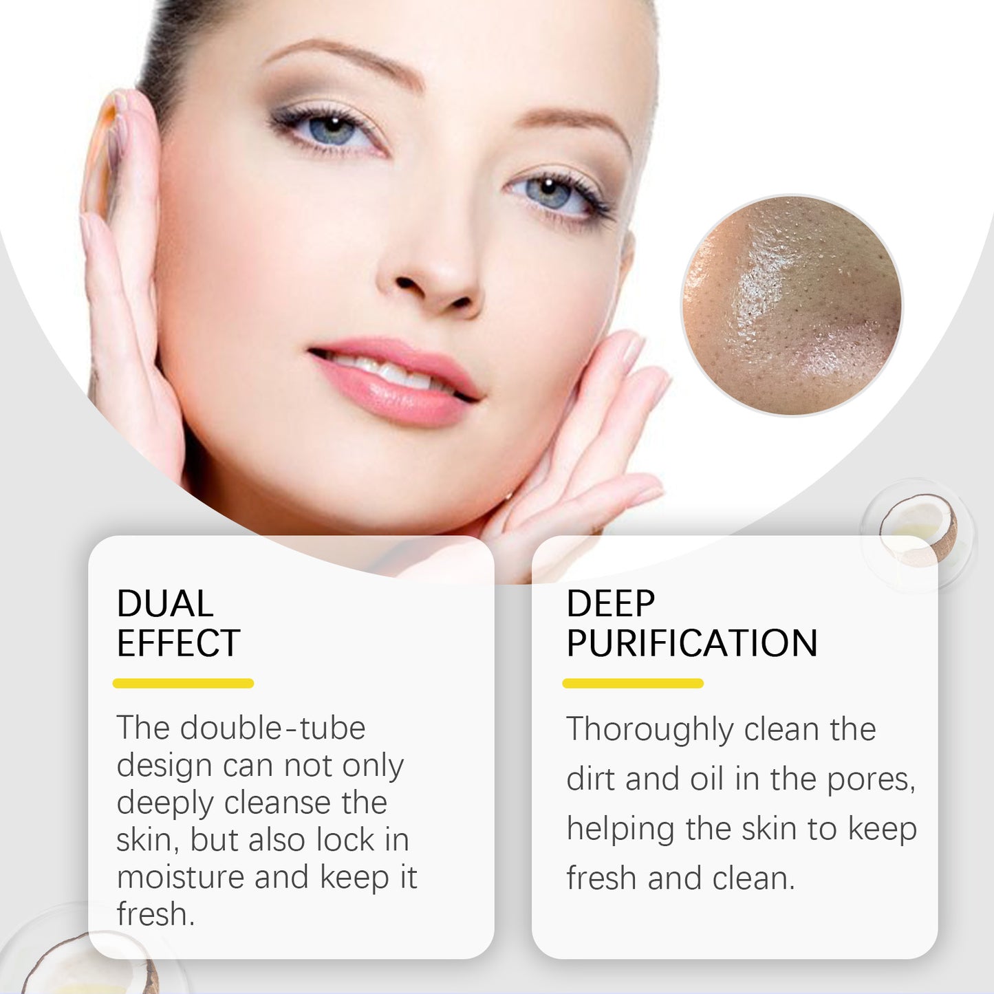 Dual Cleansing Moisturizing Facial Cleanser - Gentle Amino Acid Formula