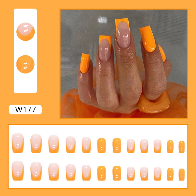 Medium & Long Ladies Manicure Patches with Nail Decorations and Glue Set