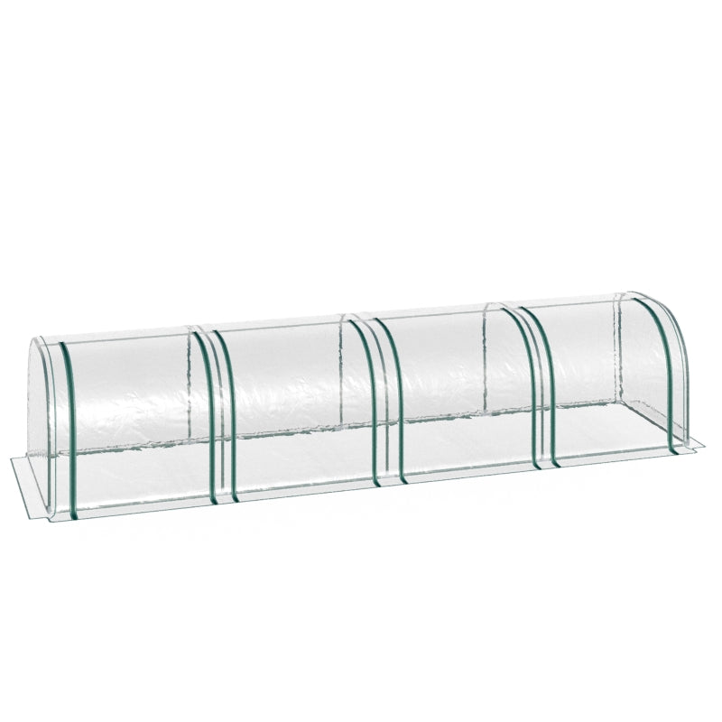 Portable Greenhouse with 4 Zippered Doors - Dark Green