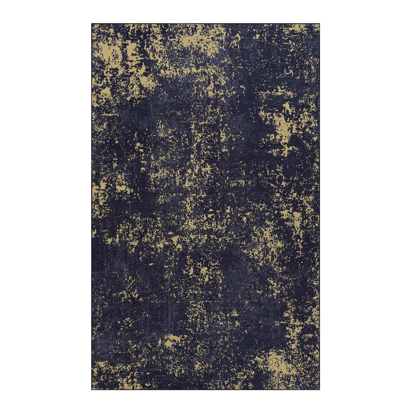 MAVAL Black Washable Rug 8x10 Area Gold, 8' X 10'