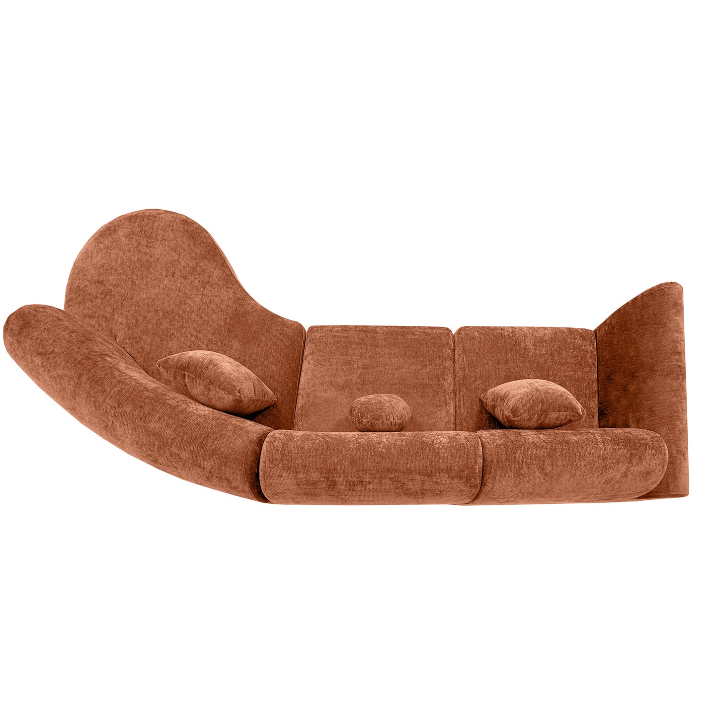 140 Modern Curved Sectional Sofa With High-Density Fully Compressed