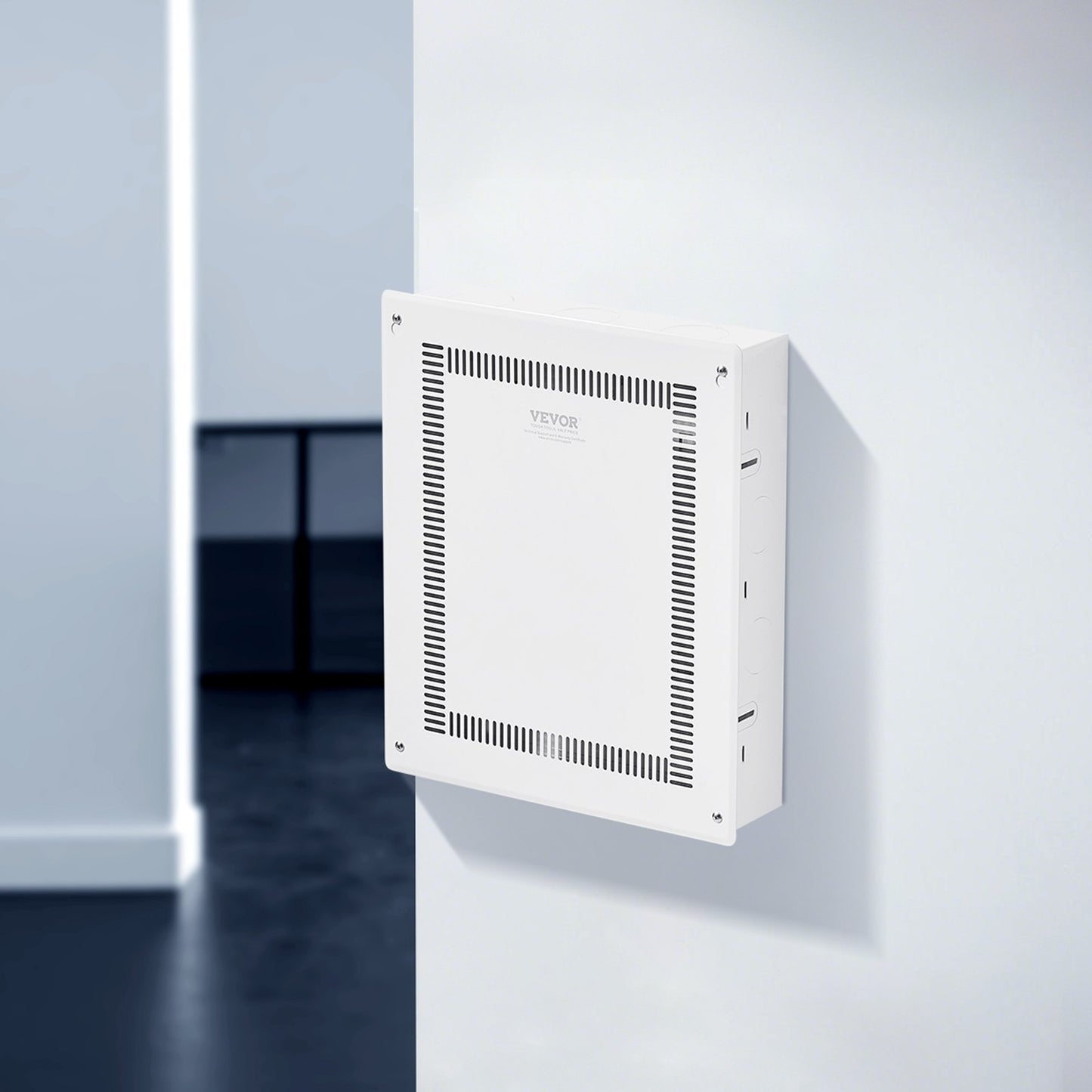 17-Inch Recessed Wall Media Enclosure for TV Components - White
