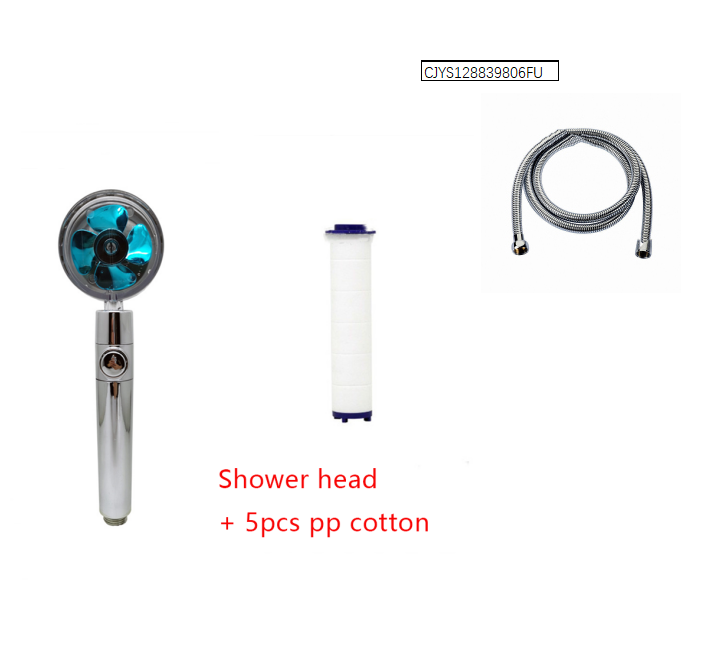 Water Saving Shower Head with Rotating Nozzle and High Pressure Spray