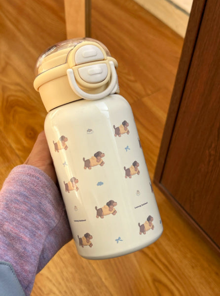Cute Corgi Water Bottle with Insulated Mug Options - Various Colors