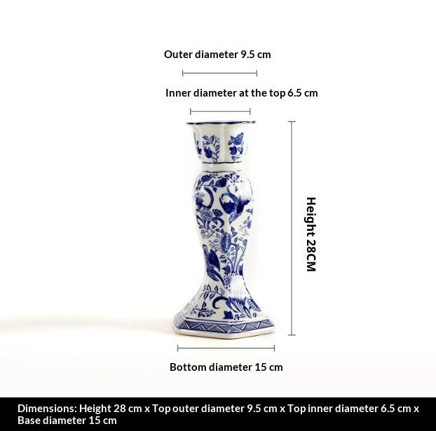 Ceramic Blue-and-White Porcelain Candle Holder - Multiple Sizes & Styles