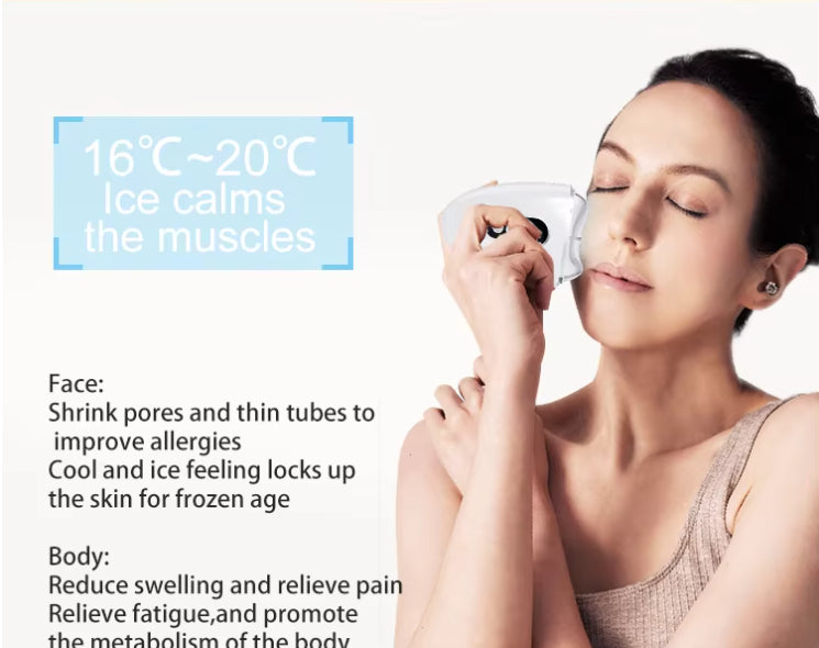 Cold Compress Facial Massager with Display Screen for Home Use - Wrinkle & Skin Rejuvenation