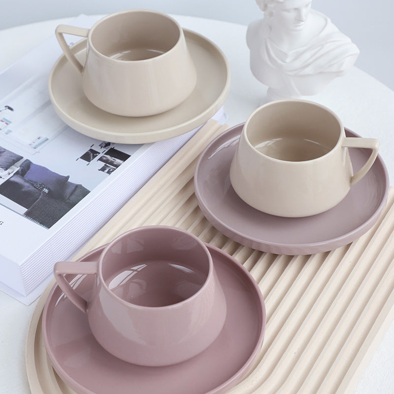 Home Office Coffee Mug and Saucer Set - Light Luxury Porcelain Drinkware