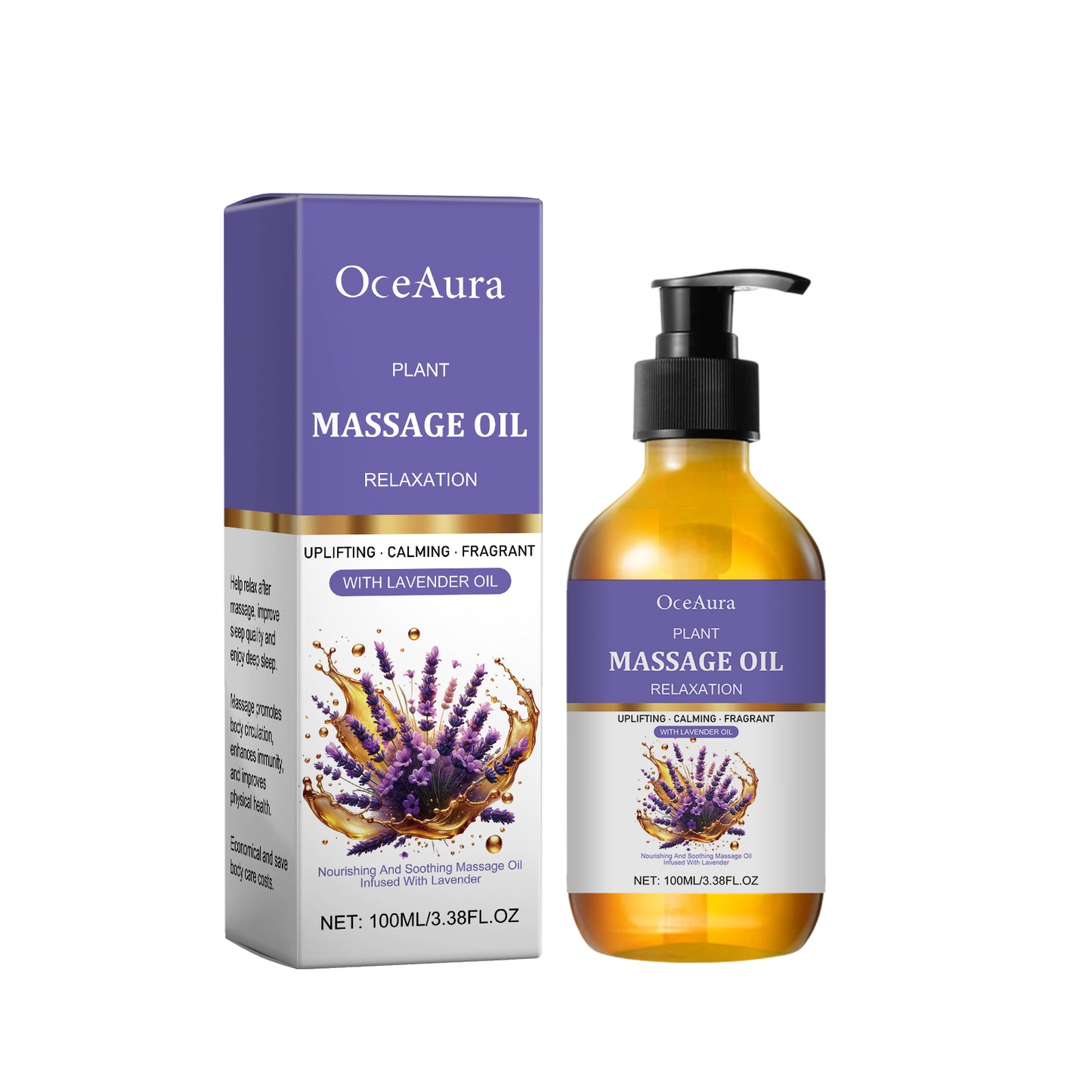 Lavender Body Massage Oil - 100ml Moisturizing & Stress Relief Blend