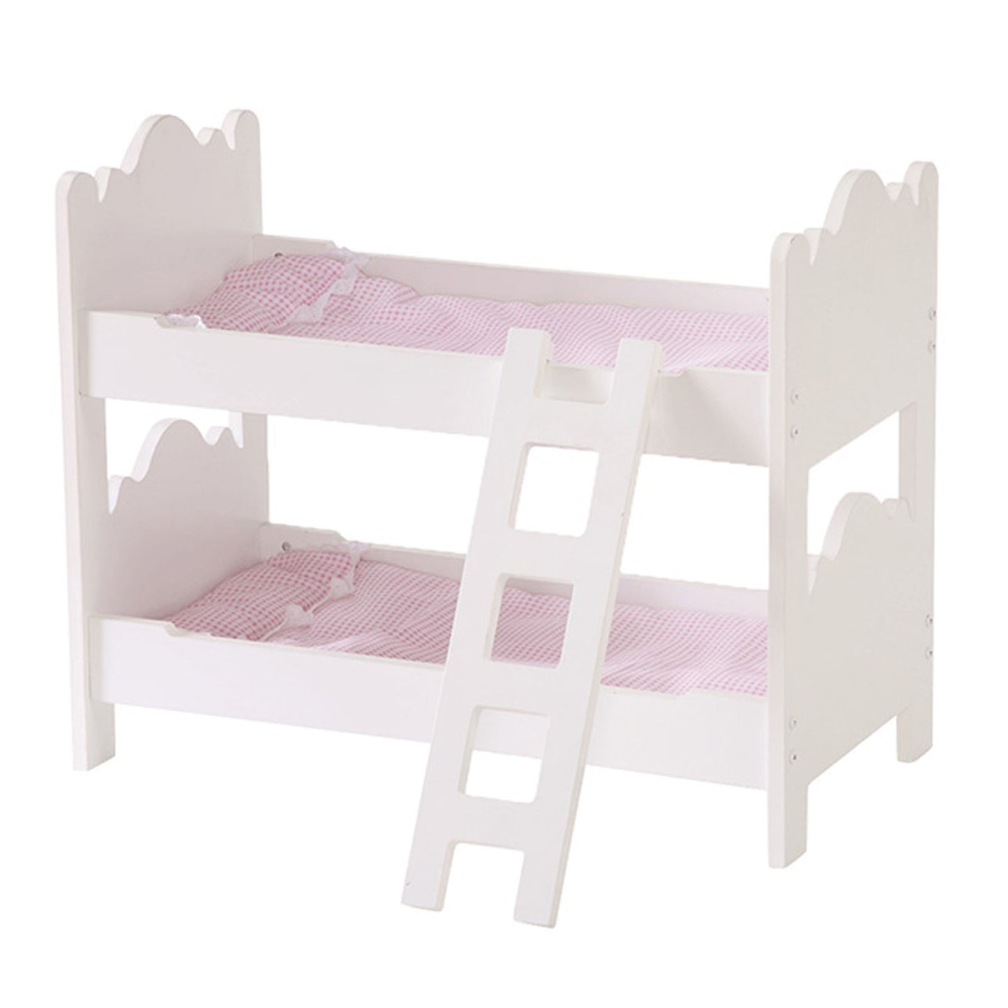 Baby Doll Bunk Bed Easy Assembly Wooden Play With Ladder Pink Bedding