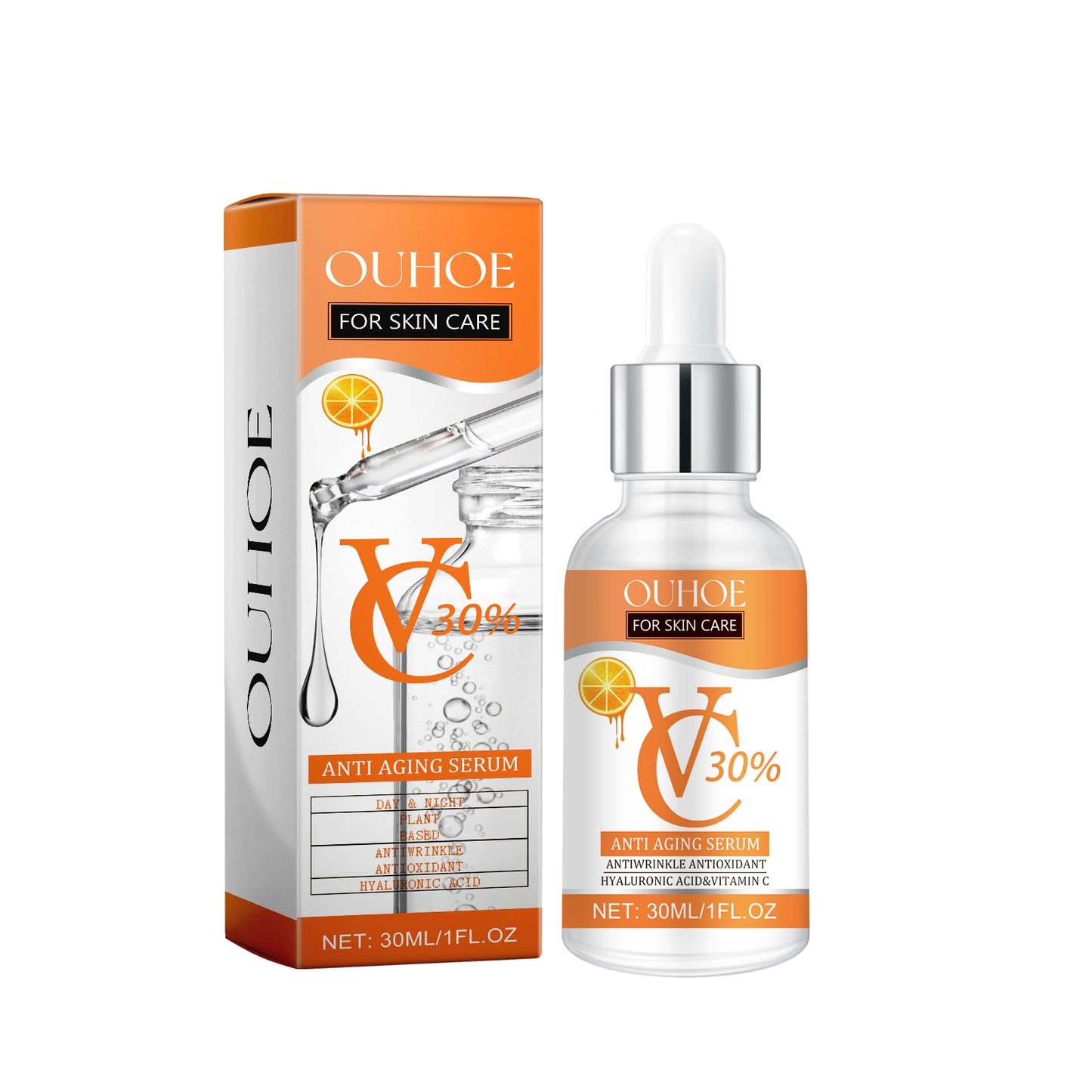 Anti-Aging Facial Serum with Hyaluronic Acid & Vitamin C - 30ml
