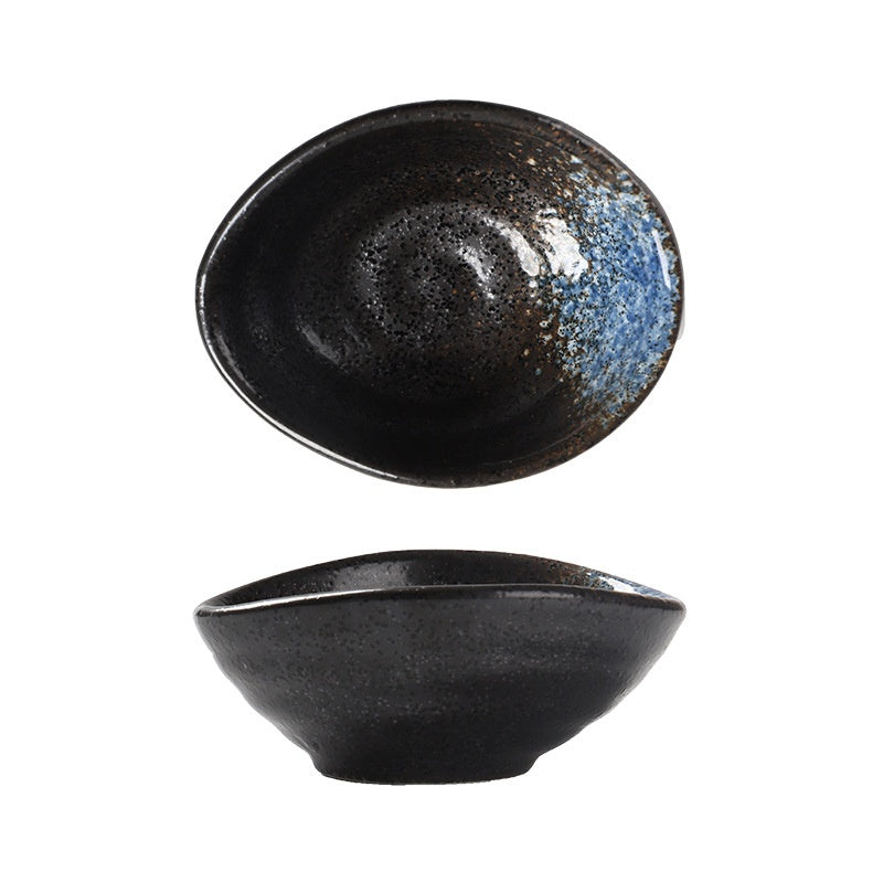 Japanese Ceramic Condiment Saucer - Retro Porcelain Dish for Kitchen & Dining