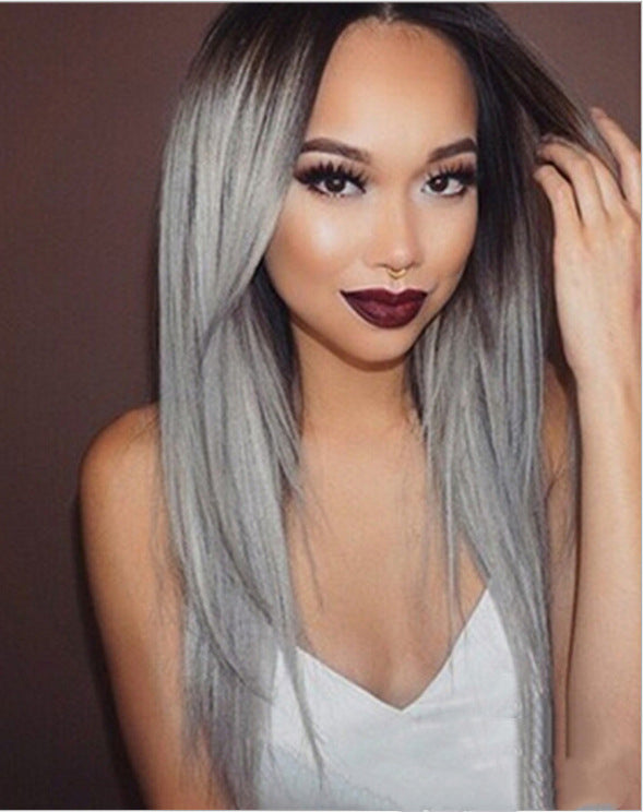 Long Straight Synthetic Wig - Heat Resistant Dyed Hair
