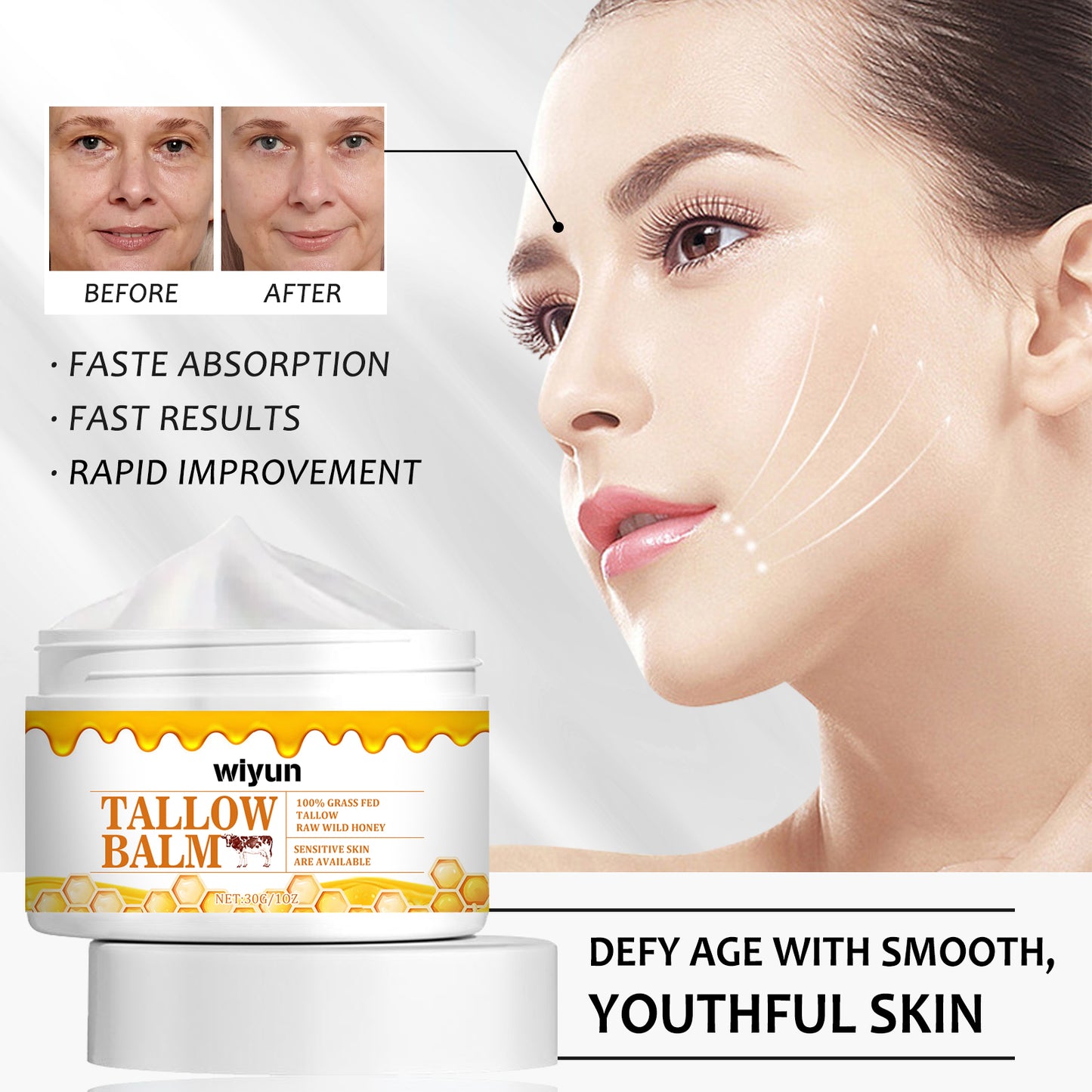 Anti-Wrinkle Moisturizing Facial Cream with Honey & Milk Extract