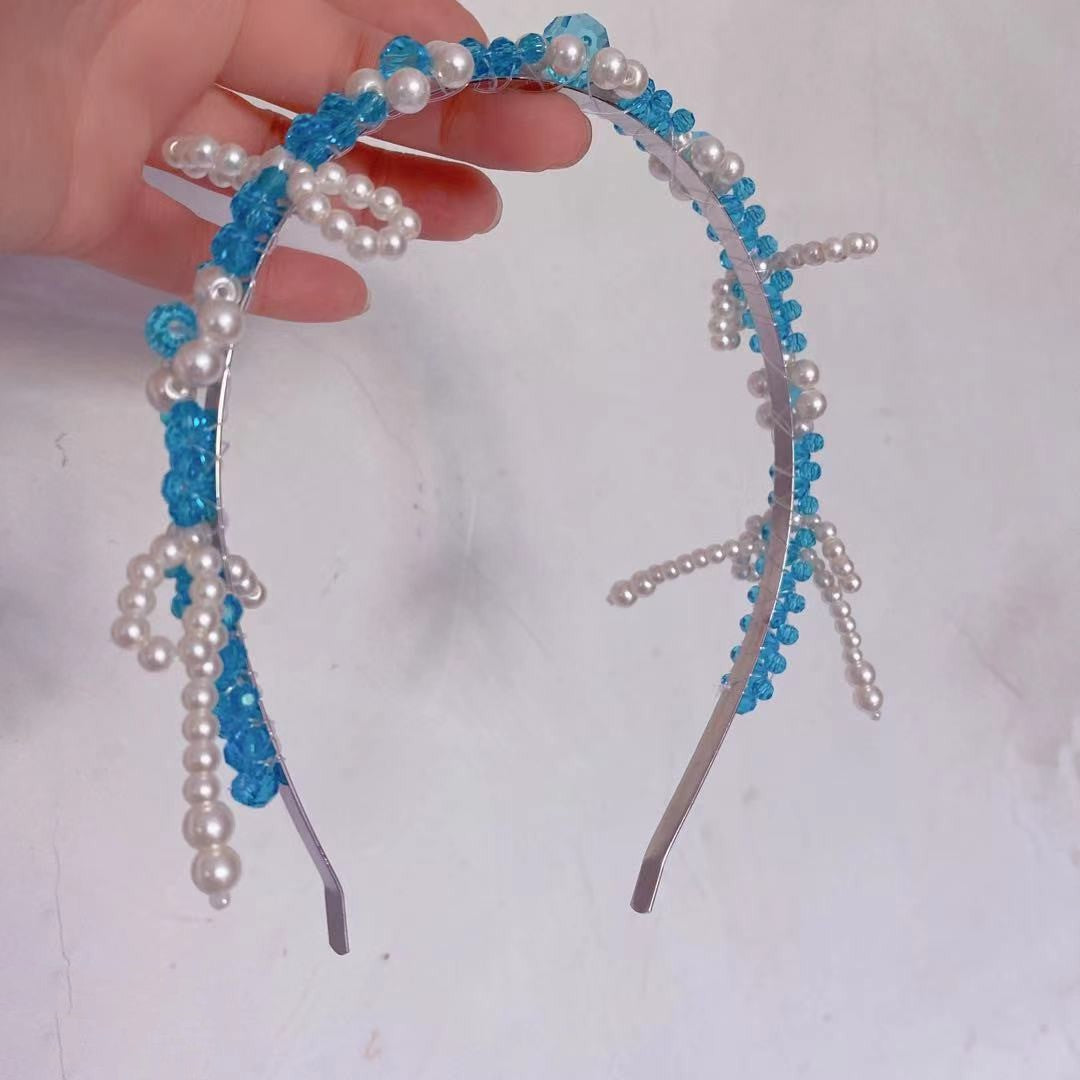 Pearl Crystal Hairband for Women - Elegant Geometric Hair Accessory