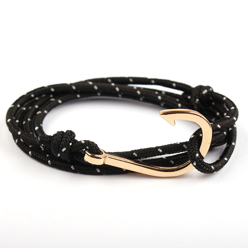 Adjustable Paracord Anchor Bracelet for Women and Men with Charm