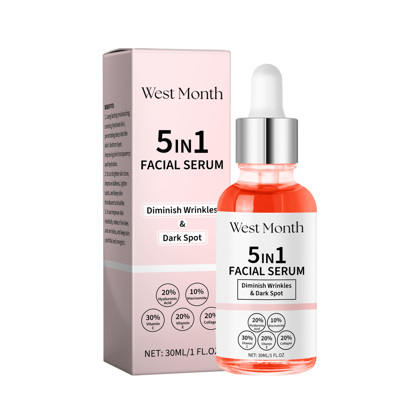 Vitamin C & Niacinamide Brightening Facial Serum - Anti-Aging Skin Repair