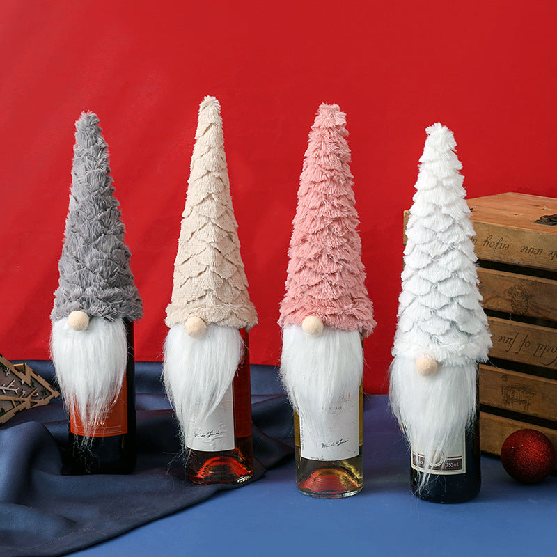 Faceless Old Man Doll Wine Bottle Cover Christmas Decor Set - Multiple Variants