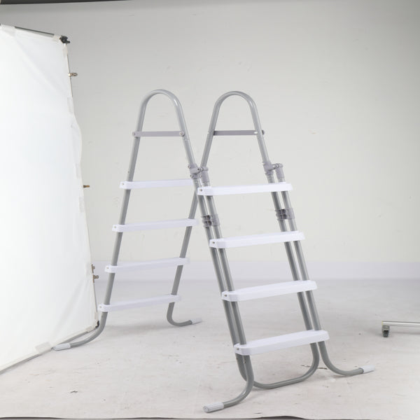 52-Inch Pool Ladder with 4 Steps, Iron Grey Frame and White Safety Steps