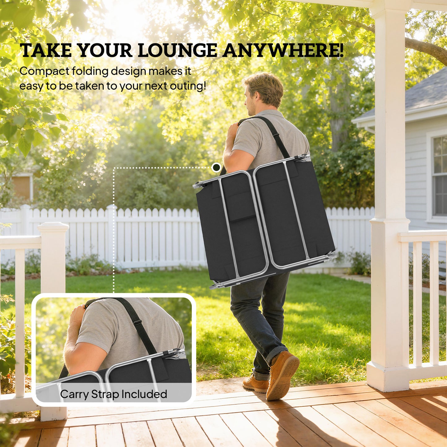 2 Adjustable Tanning Chairs with Face Hole - Outdoor Chaise Lounge Set