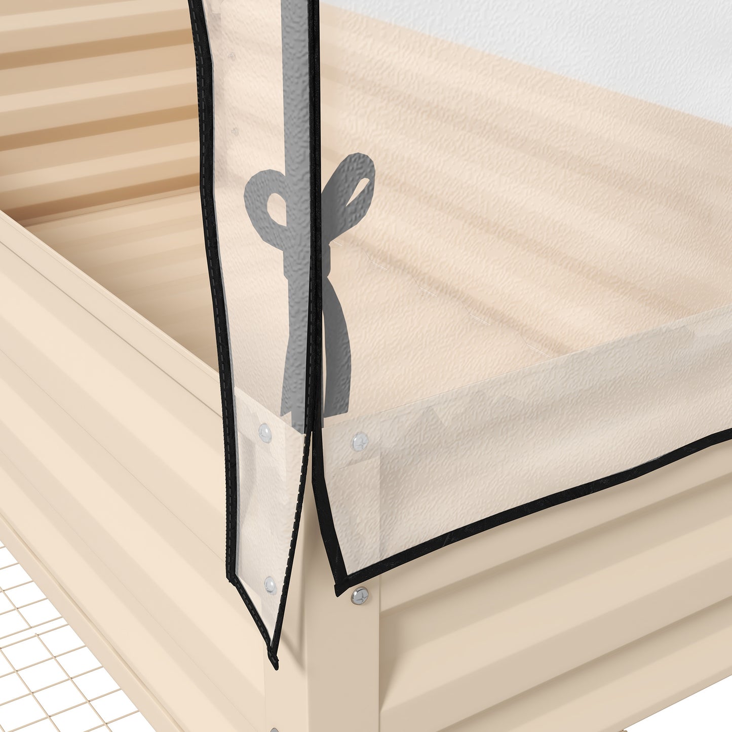 Raised Garden Bed with Cover and Legs - Metal Elevated Planter Box for Vegetables, Cream
