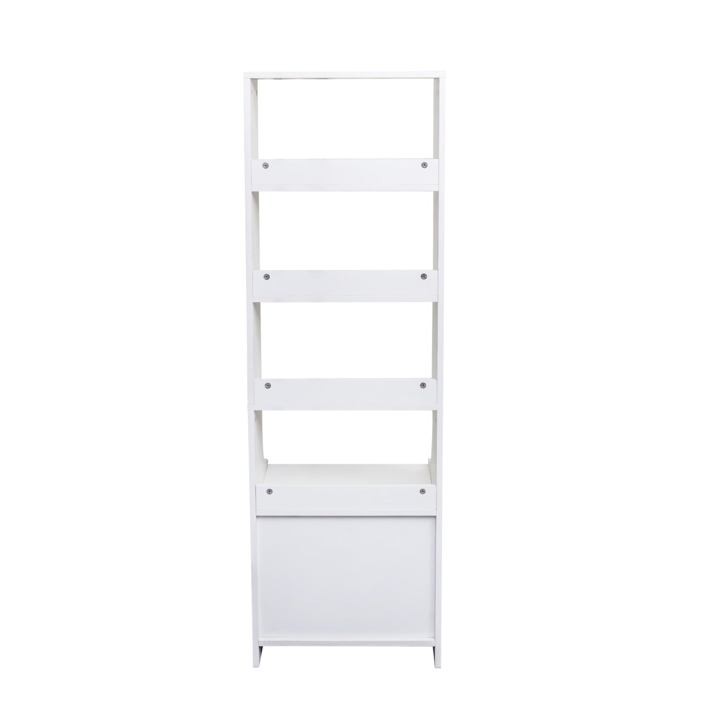 White Night Stand with Bookshelf and 2 Storage Drawers
