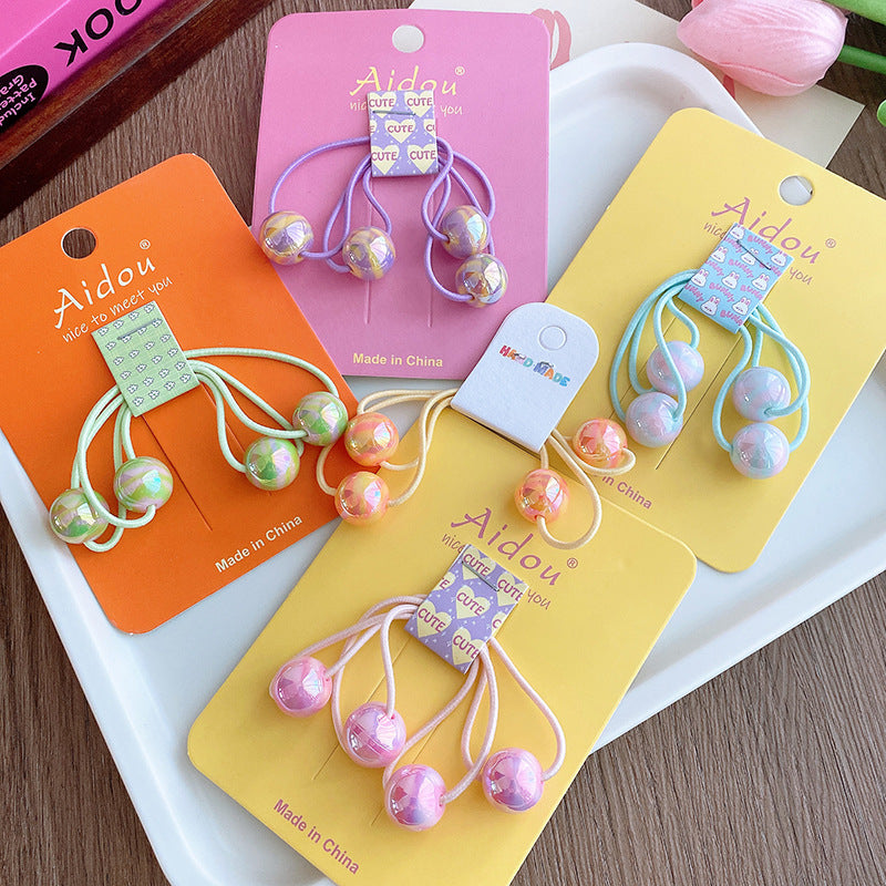 Children's Colorful Bead Hair Accessories - Hair String with Plastic Beads