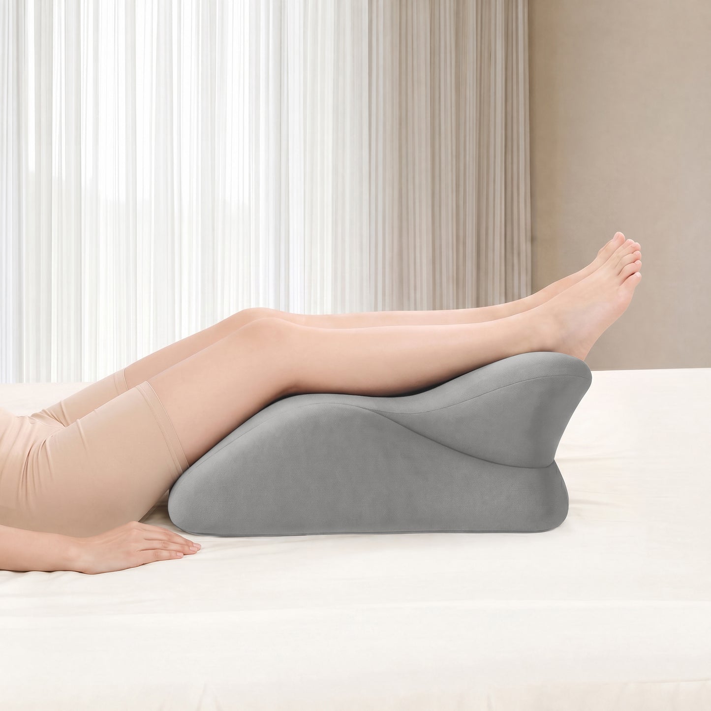 Ergonomic Memory Foam Support Pillow for Couples - Grey