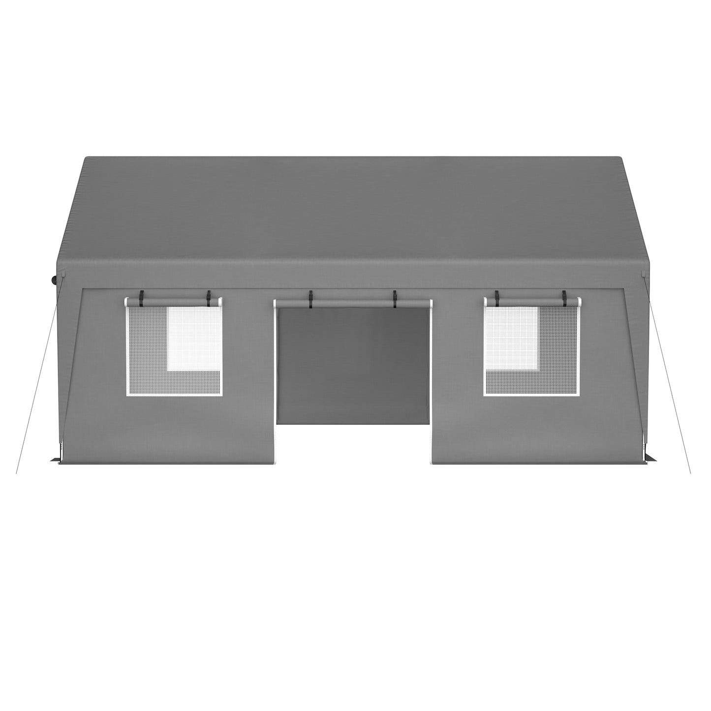 13'x20' Waterproof Canopy Tent with Roll-Up Doors - Silver