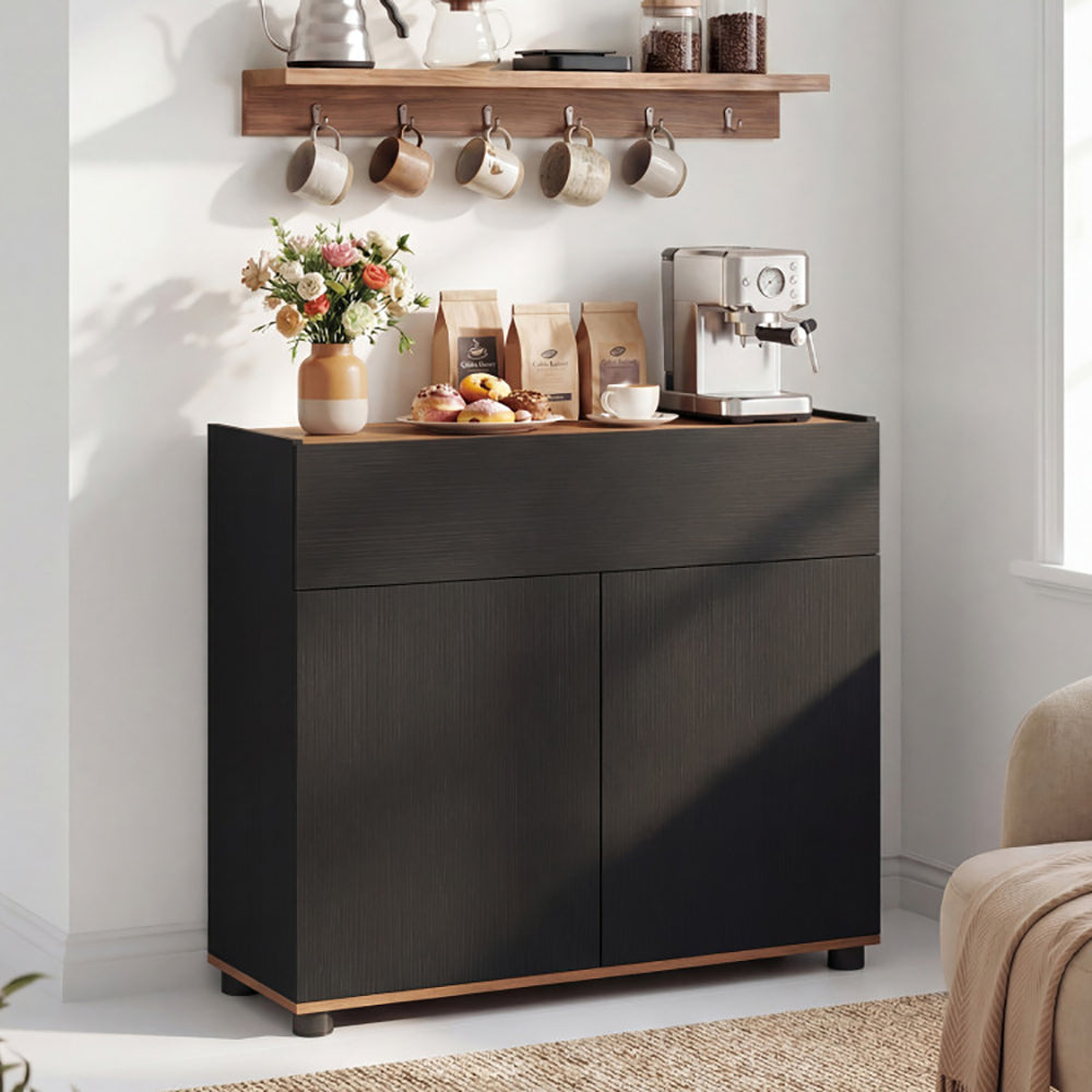Sideboard Buffet Cabinet With Storage Wooden Kitchen 2 Anti-toppling