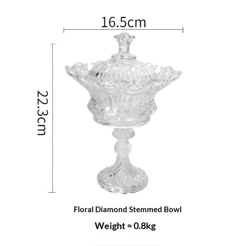 Glass Tall Footed Jar for Snacks and Dried Fruits - European Style Home Decor