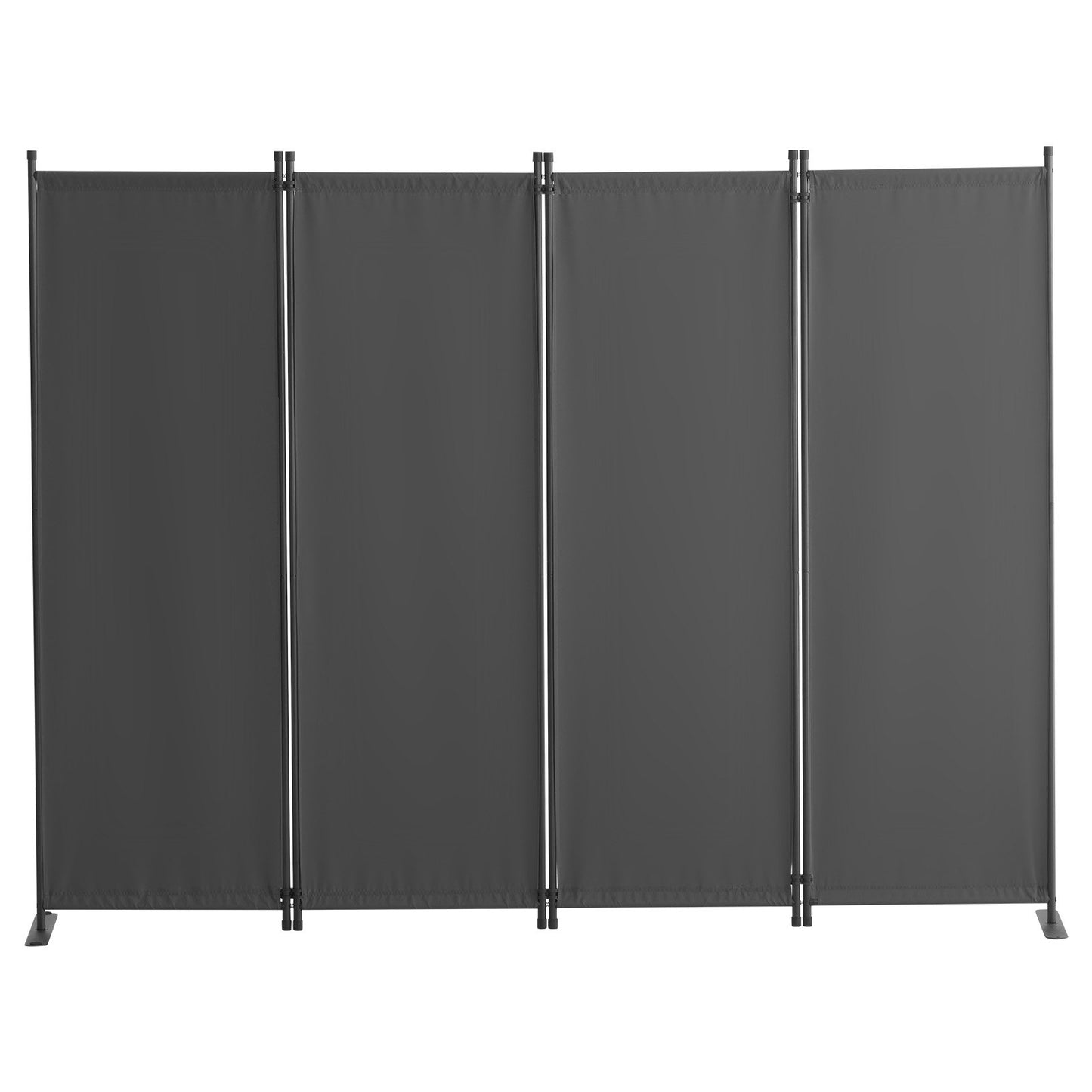 4-Panel Room Divider - Privacy Screen, Gray Fabric Partition