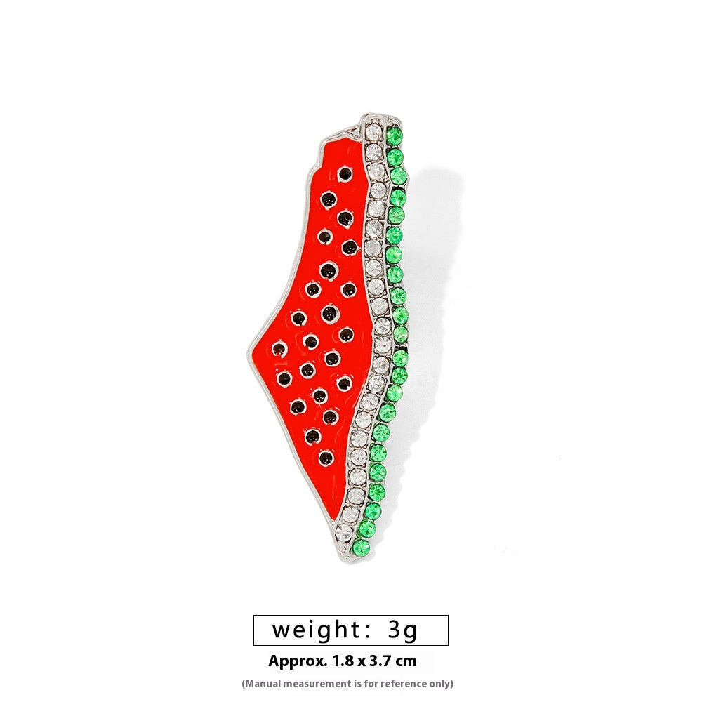 Free Palestine Flag Brooch Pin - Gold & Black Badge for Clothes & Accessories