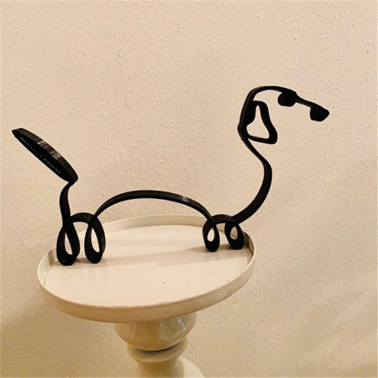Metal Dog Art Sculpture Home Decor - Modern Dog Ornament Collection