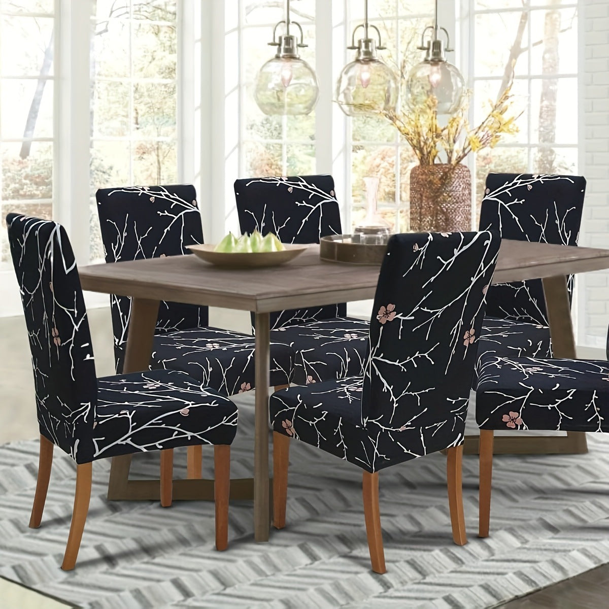 Elastic Chair Cover - Printed Stretch Home Office Chair Protector