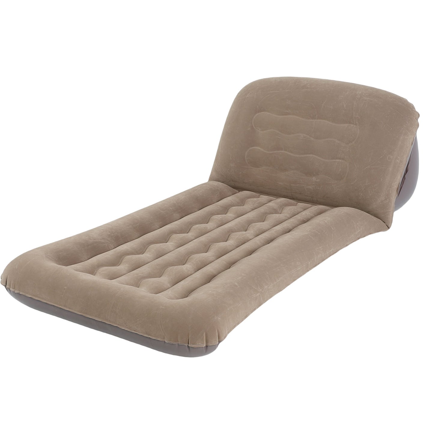 Inflatable Mattress With Adjustable Backrest Brown Portable Foldable