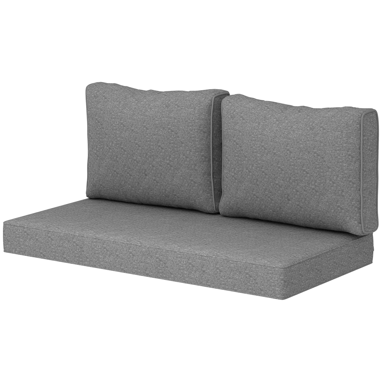 Thick Outdoor Loveseat Cushion Set - Gray, 46x26x5 in