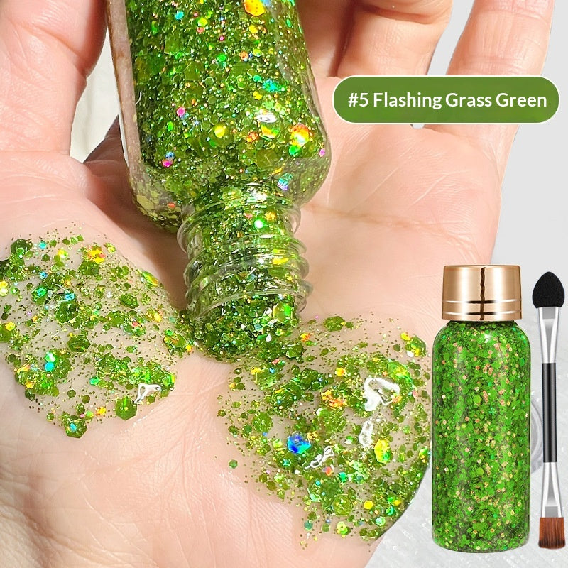 Glitter Liquid Eyeshadow - Dazzling Sparkle, Glue-Free Gel, 30ml