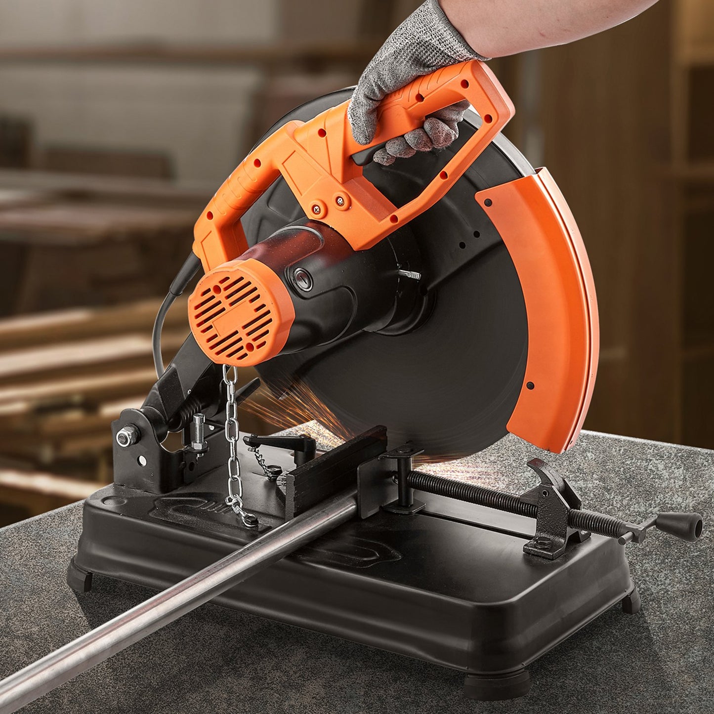 14 Inch Abrasive Chop Saw 355mm Blade Steel Metal Cut Off Machine 0-45° Adjustable Angle
