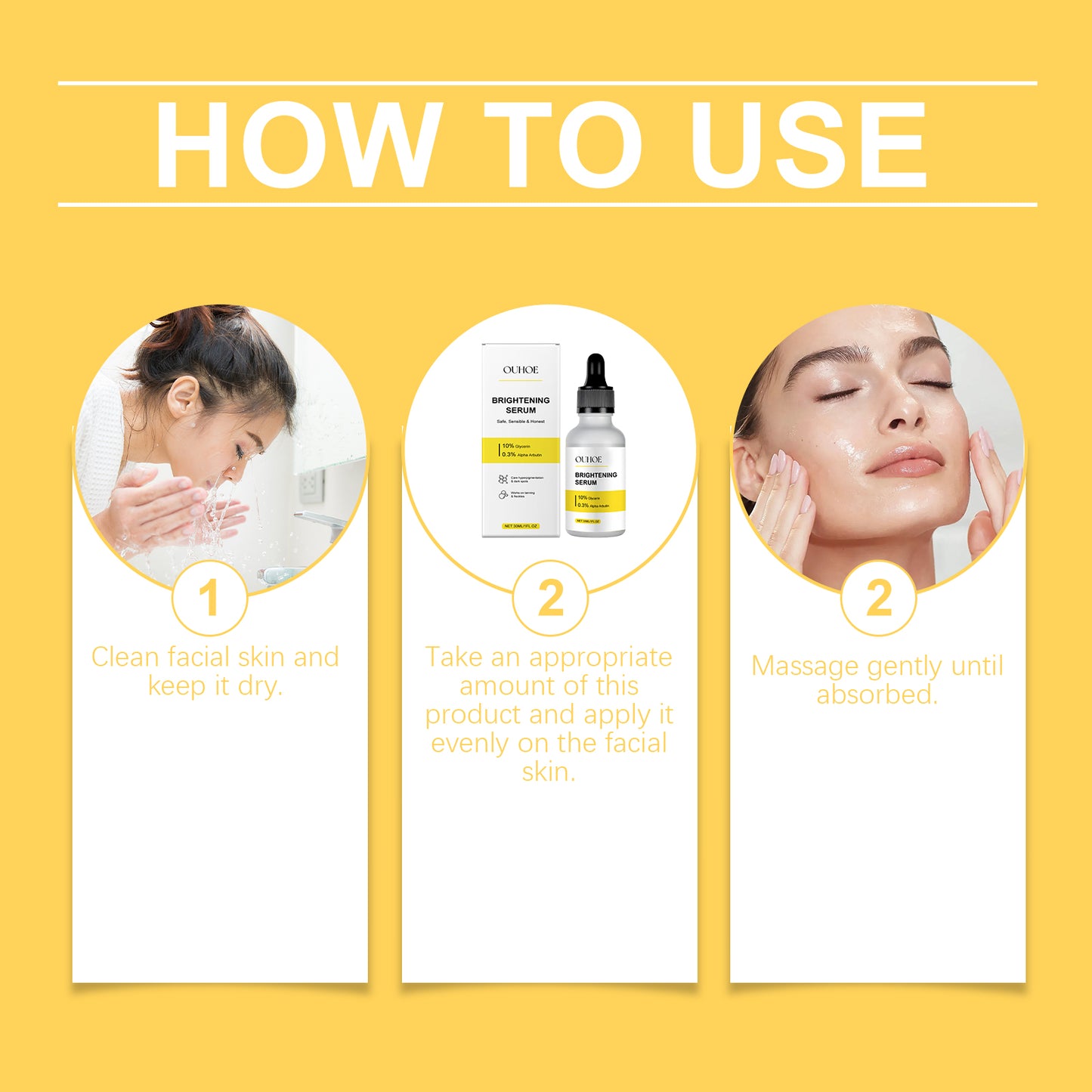 Brightening Facial Serum with Rose Oil & Hyaluronic Acid - 30ml