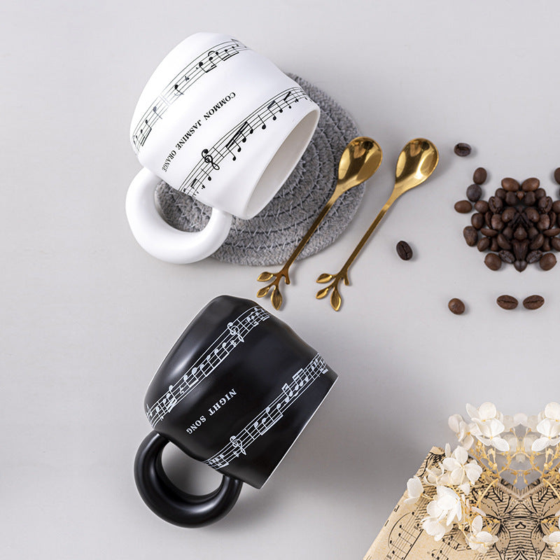 Ceramic Music Mug with Spiral Design - High-End Coffee Cup, 420ML